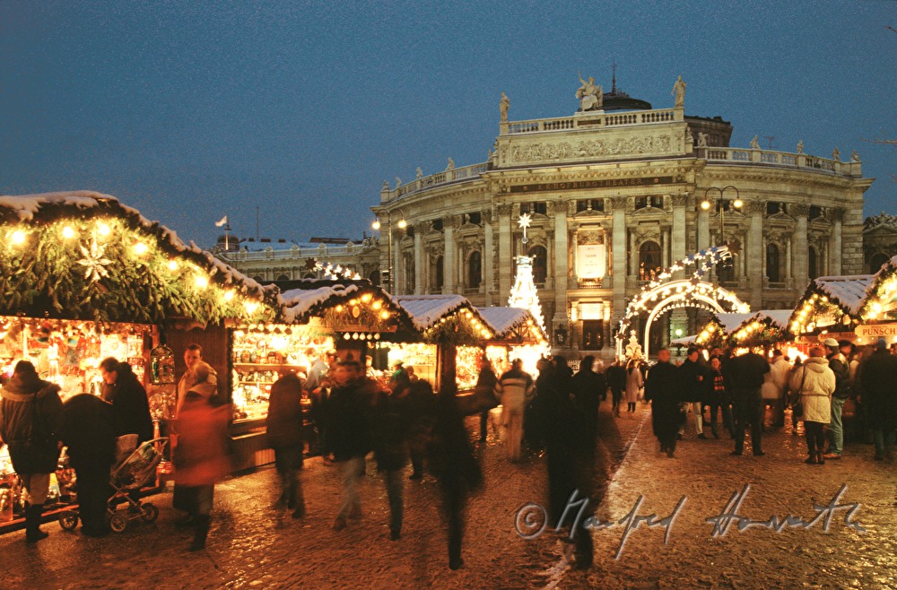 view from the Town Hall to the christmas market