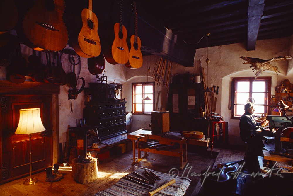 luthier Lobisser in his workshop