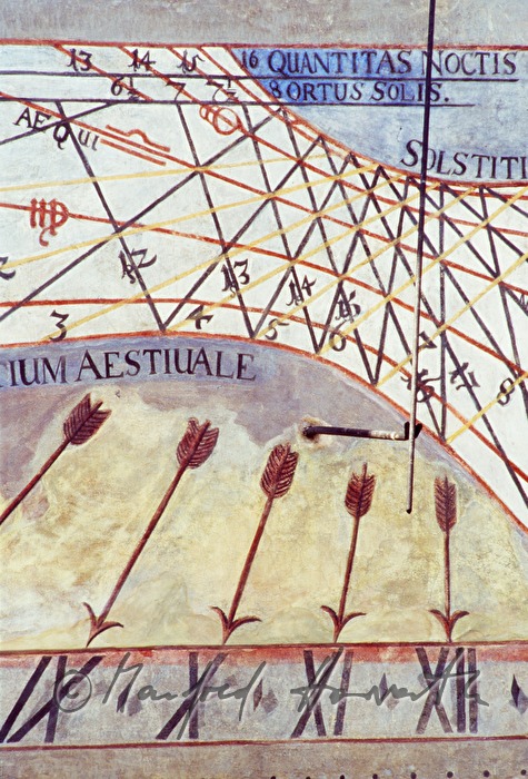 Franciscan monastery, sundial in the inner courtyard