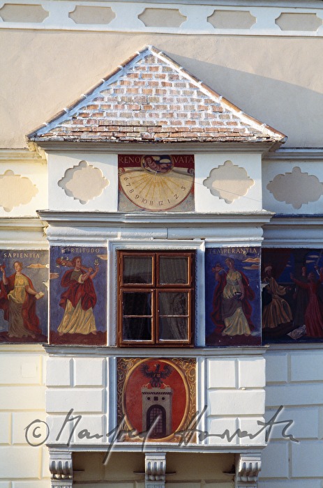 town hall, bowfront and sundial