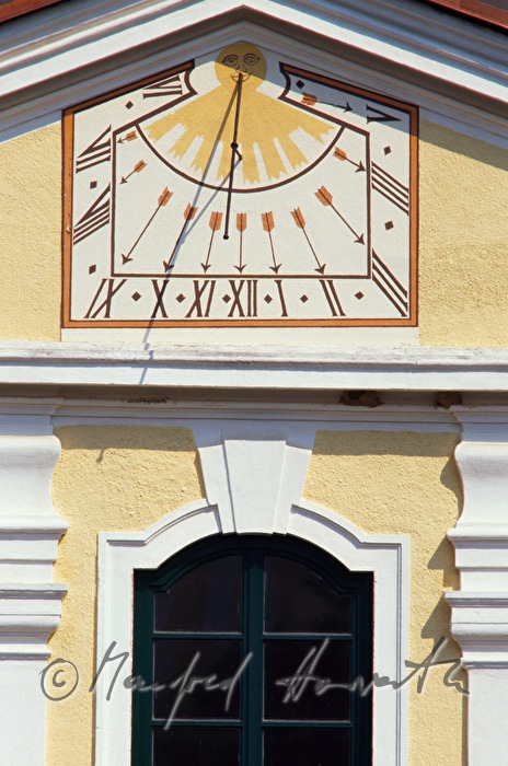Zwettl Abbey, sundial on the steeple