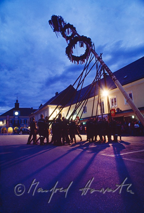 erecting the maypole on the main square