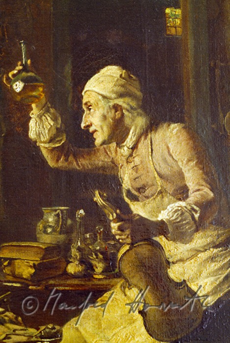 Stradivari in his workshop (old painting)