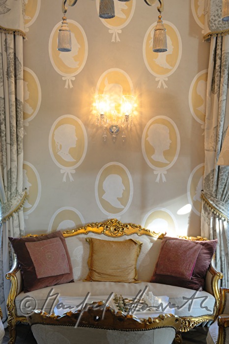 Chateau Mcely, music room, chess set on a table
