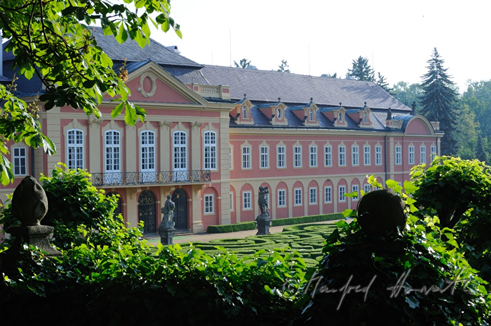 Schloss Dobris, view from the garden, bosquet