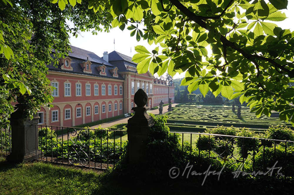 Schloss Dobris, view from the garden, bosquet