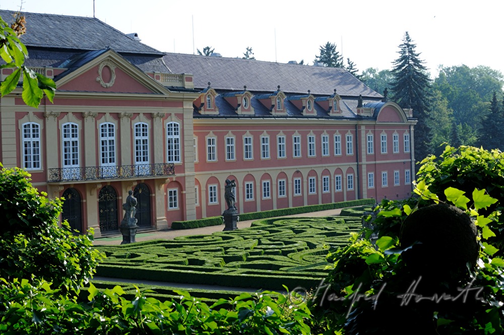 Schloss Dobris, view from the garden, bosquet
