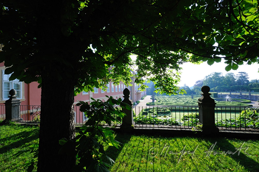 Schloss Dobris, view from the garden, bosquet