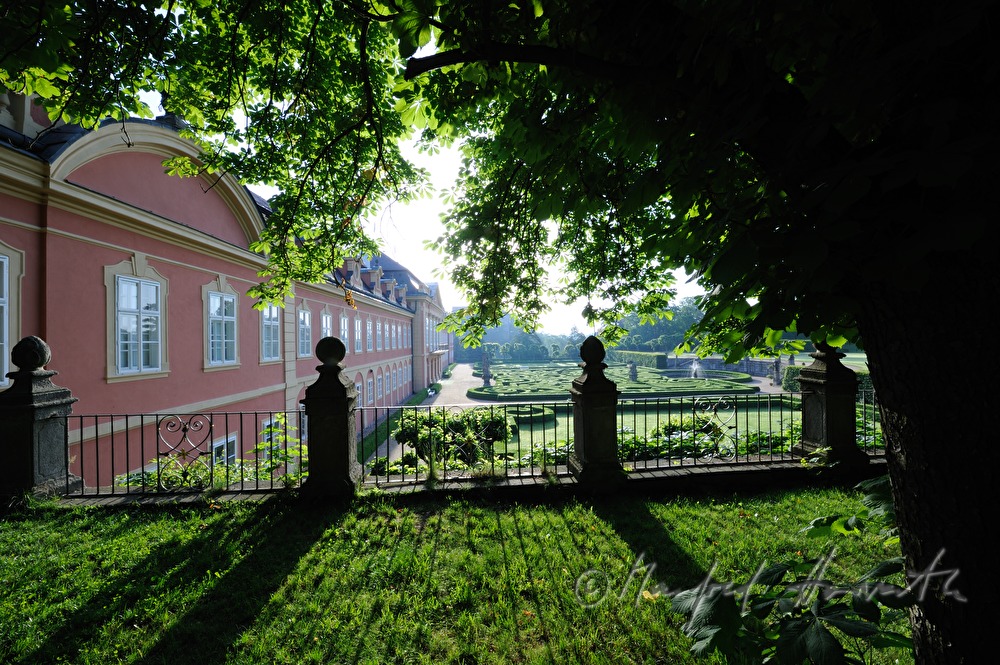 Schloss Dobris, view from the garden, bosquet