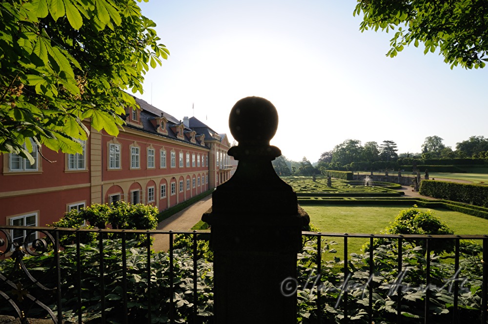 Schloss Dobris, view from the garden, bosquet