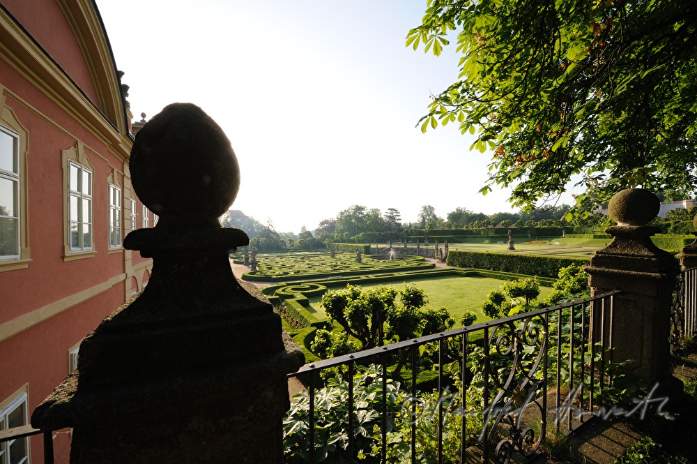 Schloss Dobris, view from the garden, bosquet