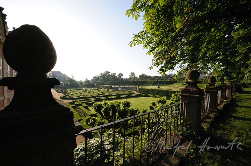 Schloss Dobris, view from the garden, bosquet