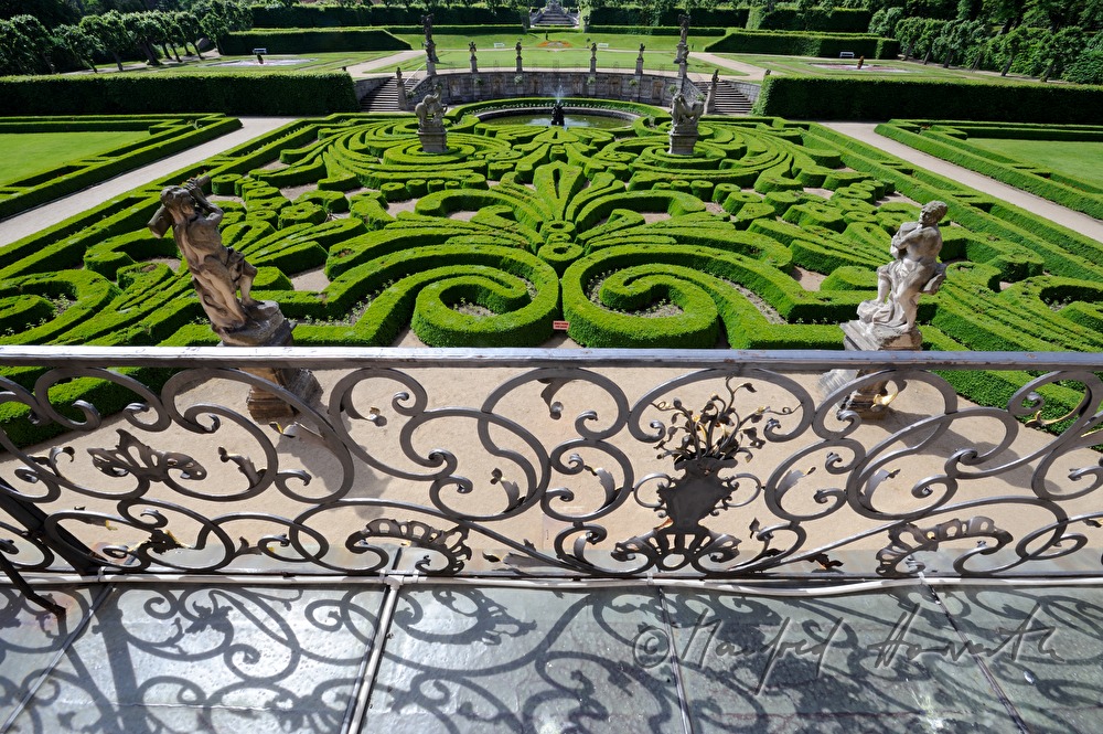 Schloss Dobris, view from the balcony , bosquet