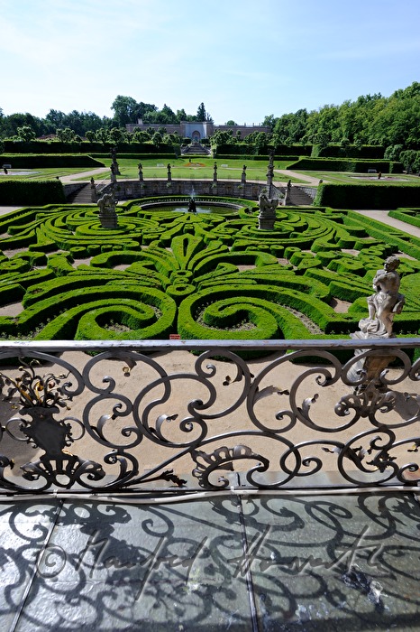 Schloss Dobris, view from the balcony , bosquet