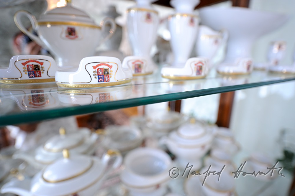 Grandhotel Pupp, president's suite, dinnerware in the dining-room