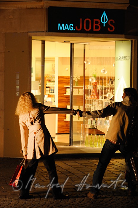 shoppers in front of the Marienapotheke