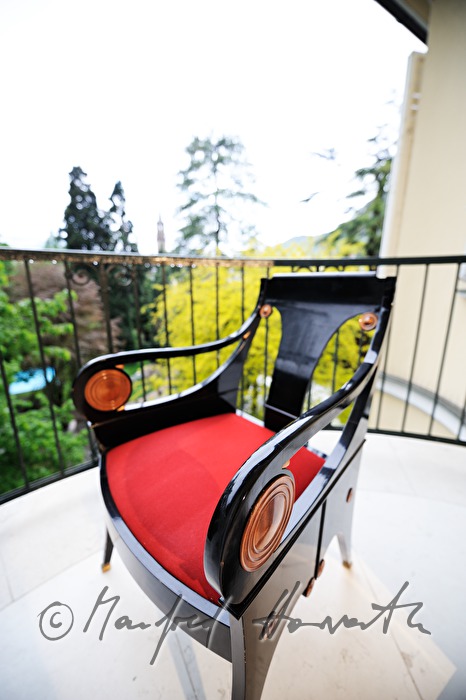 view from the balcony to the garden