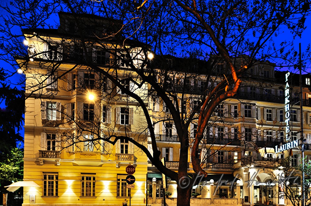 hotel in nightly illumination