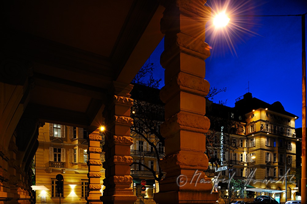 hotel in nightly illumination