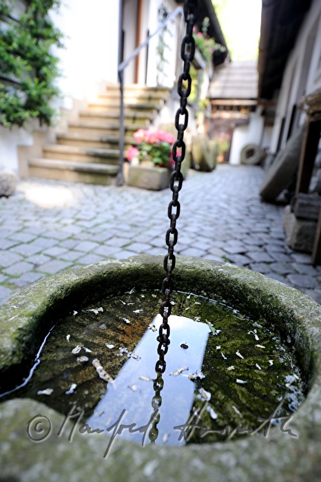 Hotel U Raka, fountain in the inner courtyard
