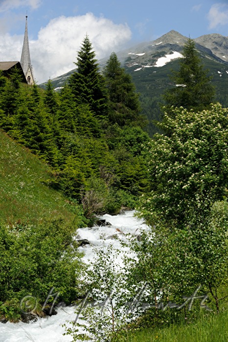 church steeple and Talfer stream