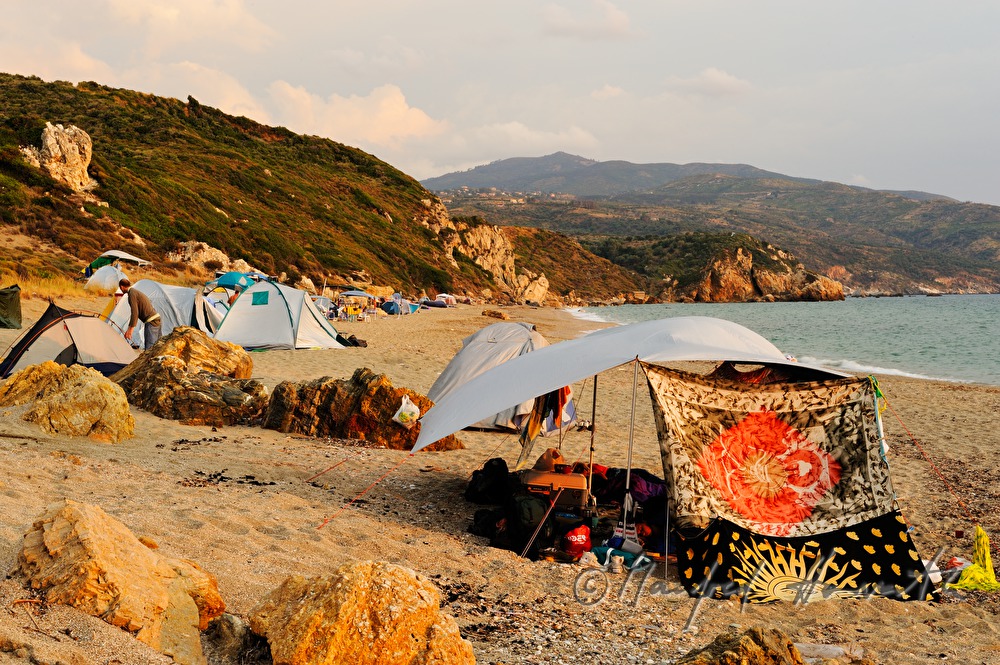 tents near the beach