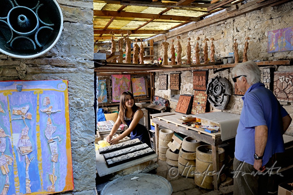 artist in her ceramic studio