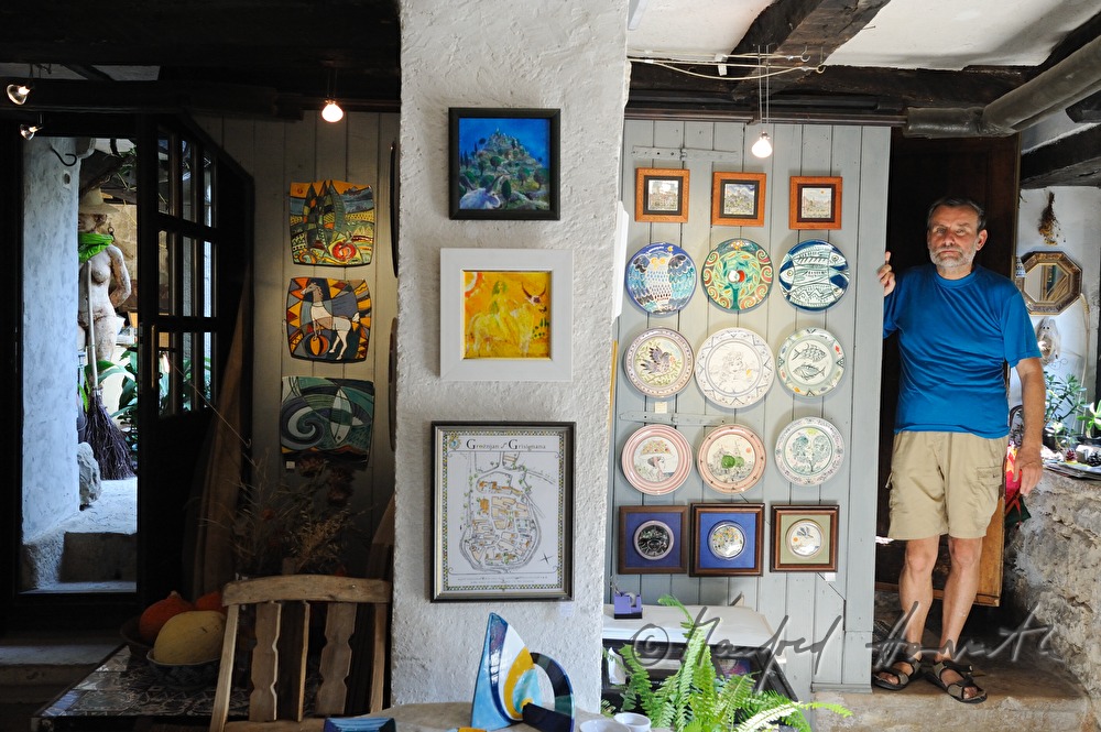 artist Rok Zelenko in his gallery