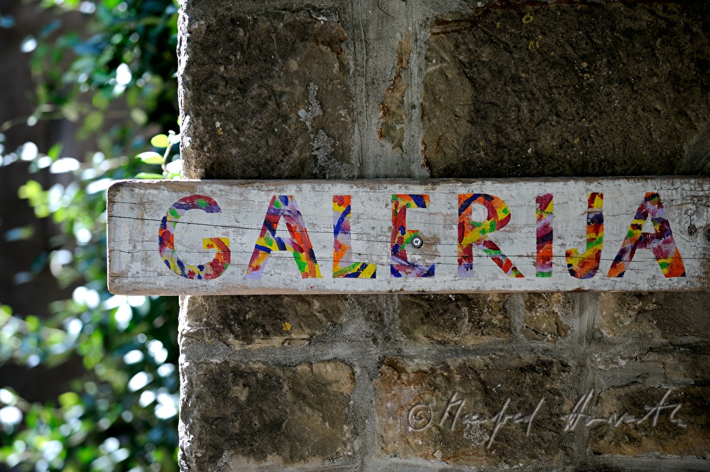 promotional sign of an art gallery