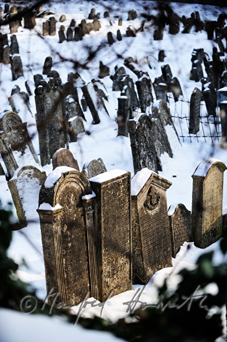 toppled gravestones at the jewish cemetery