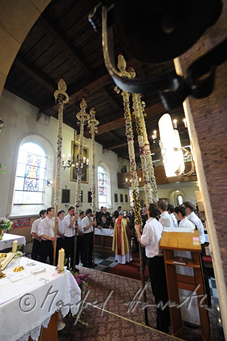 Corpus Christi celebration with floral decoration