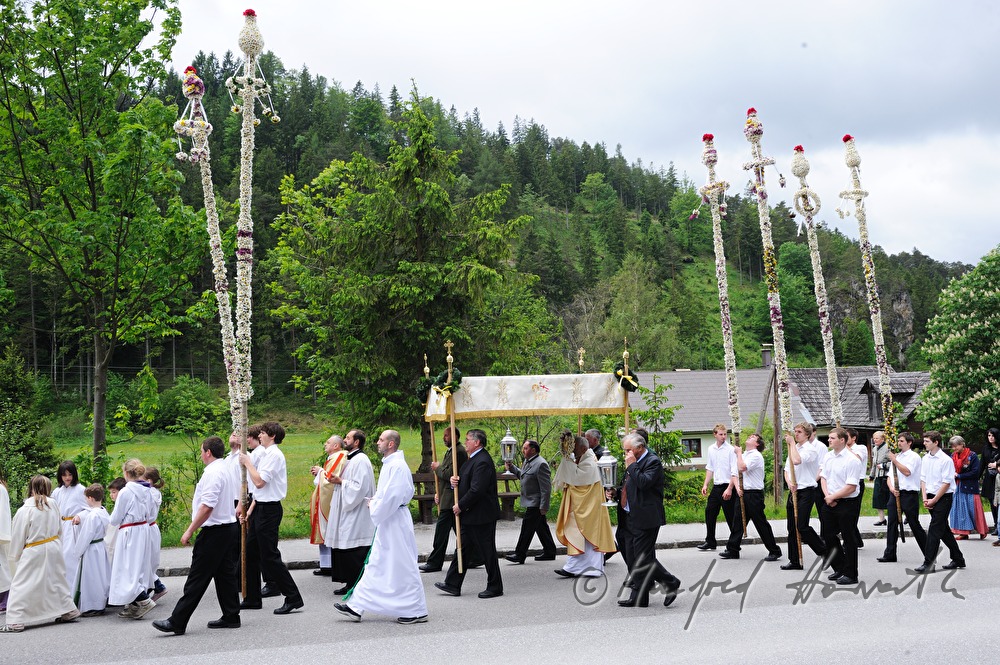 Corpus Christi procession with floral decoration
