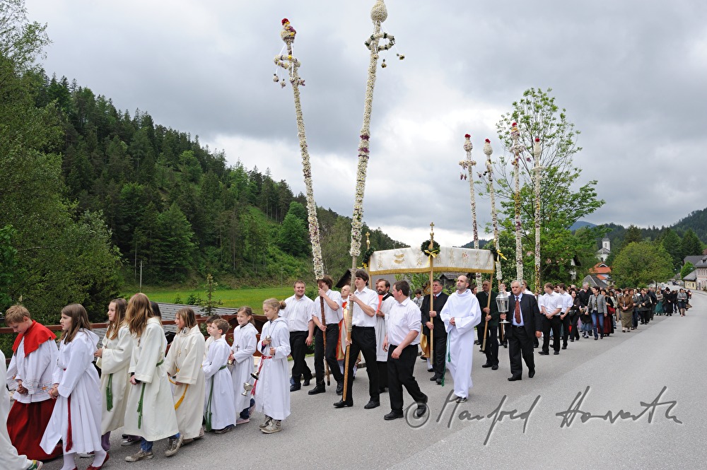 Corpus Christi procession with floral decoration