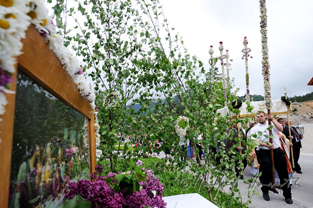 Corpus Christi procession with floral decoration