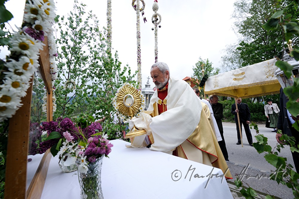 Corpus Christi procession with floral decoration