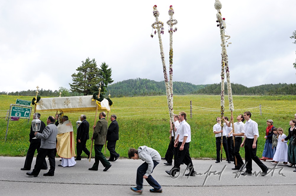 Corpus Christi procession with floral decoration