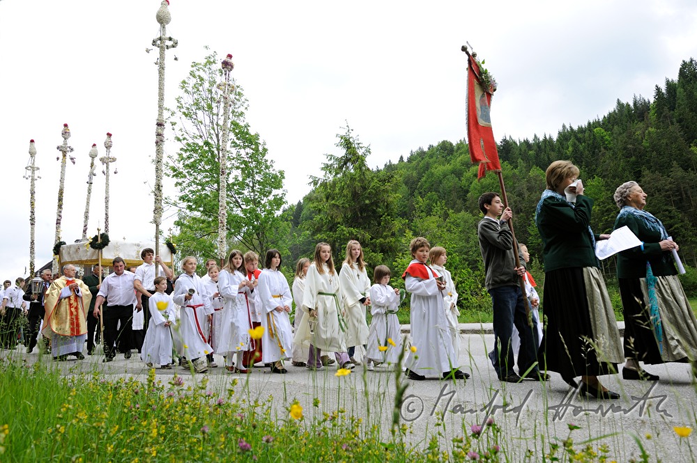 Corpus Christi procession with floral decoration