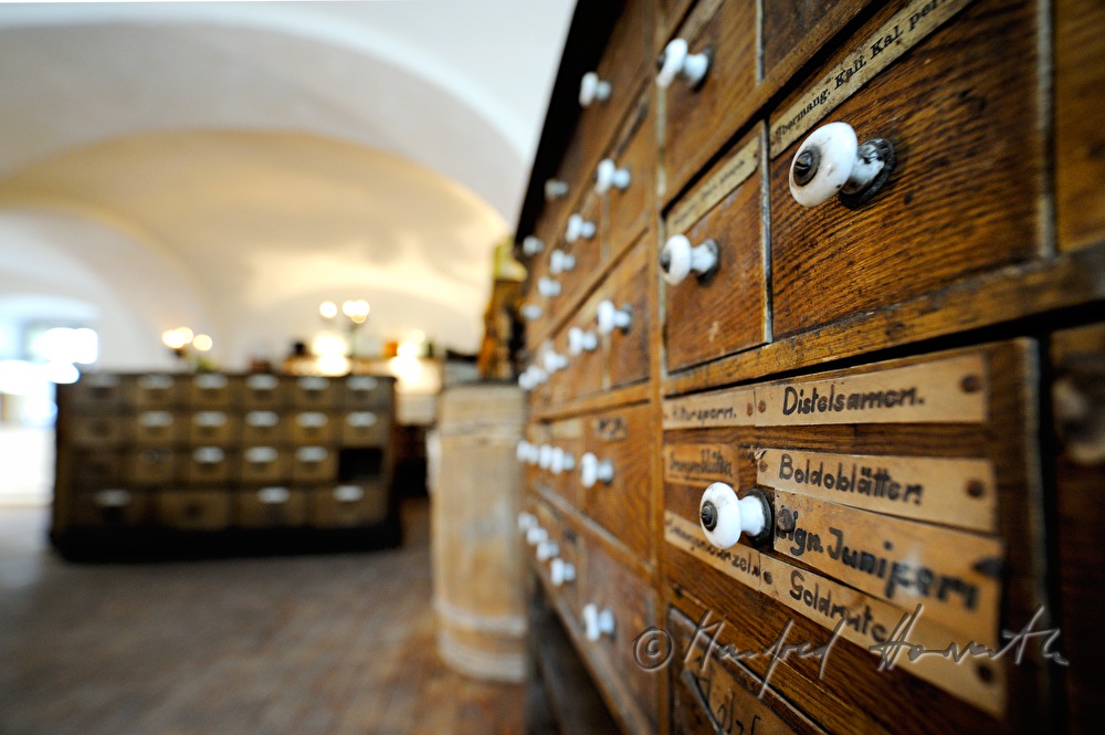 display of a historic medical dispensary