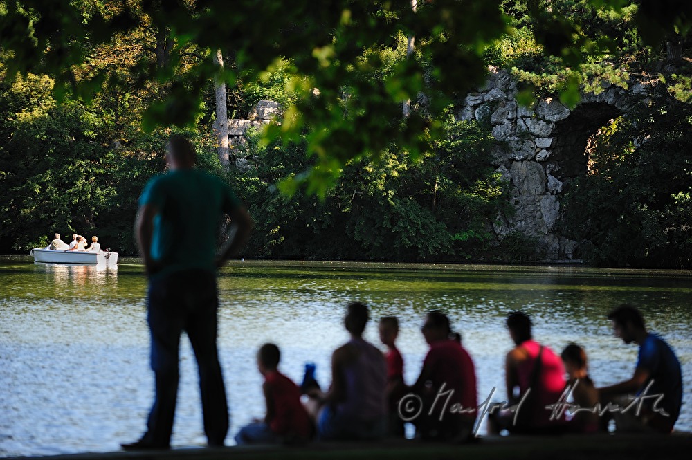 a boat ride in a rented boat in the chateau park