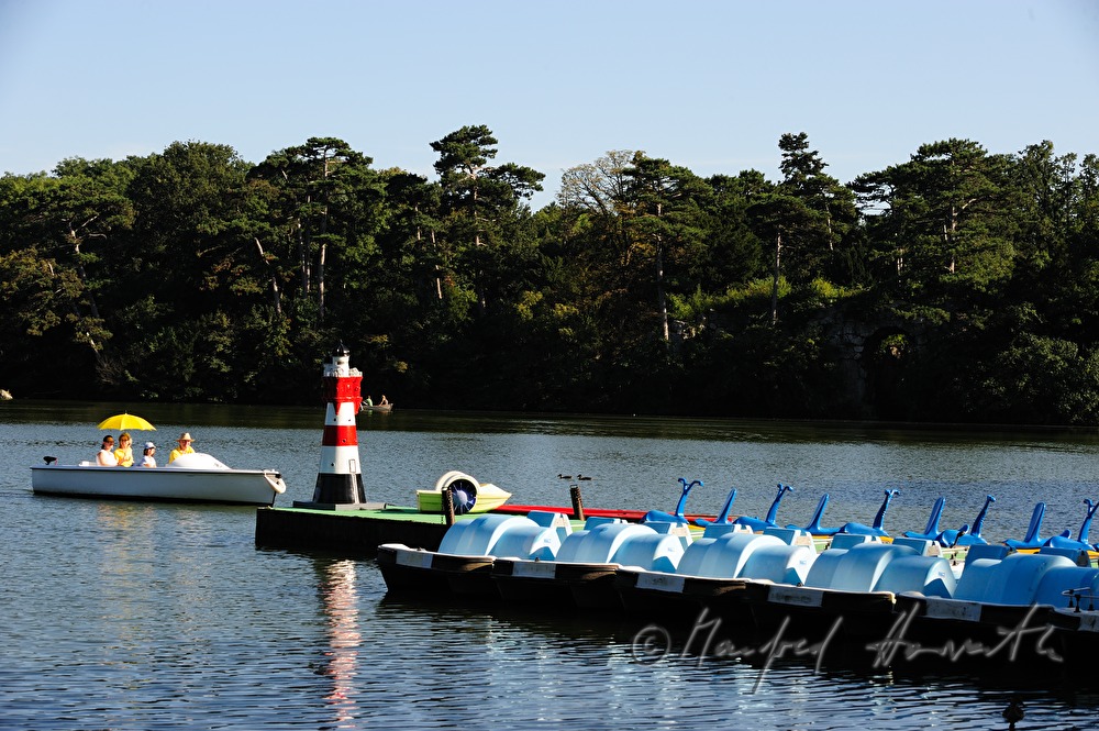 a boat ride in a rented boat in the chateau park