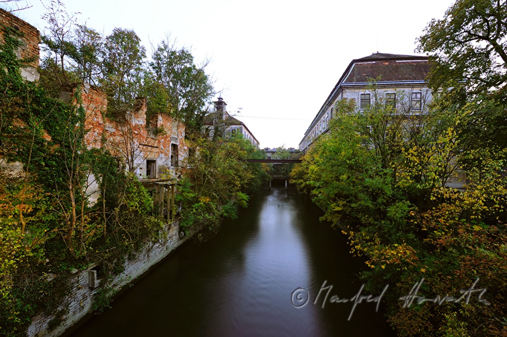 Fischa-Canal through the historic paper mill
