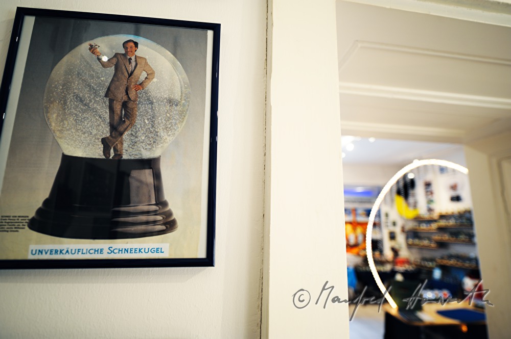 Erwin Perzy as a snow globe figurine