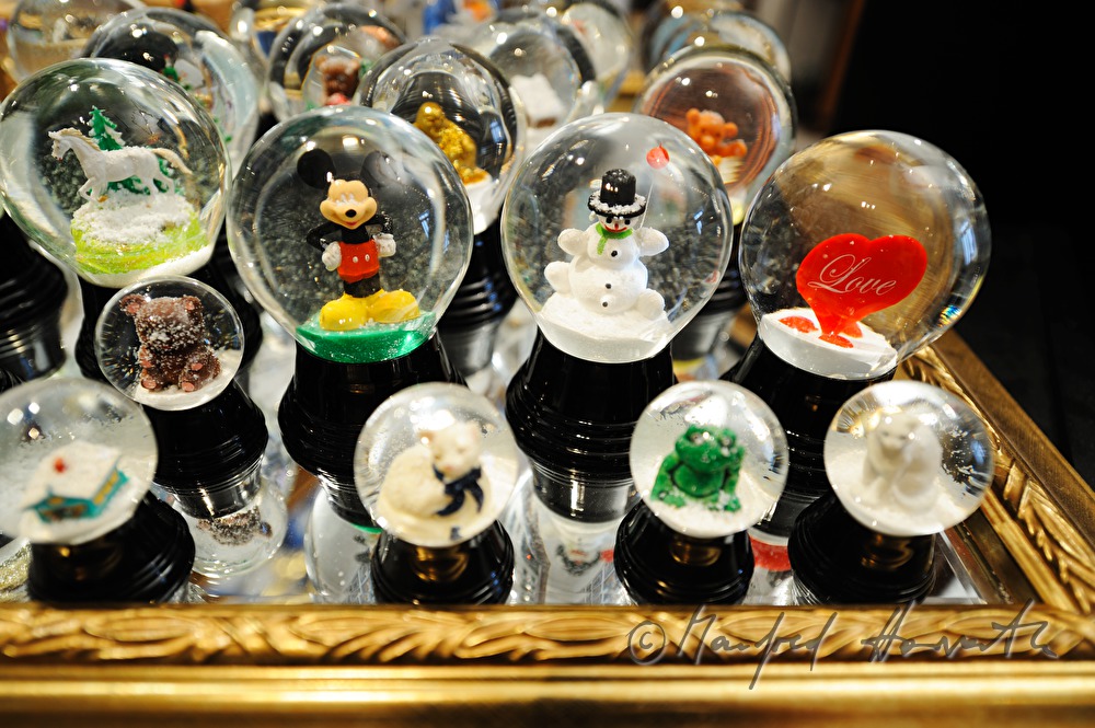 variety of snow globes at the snow globe museum