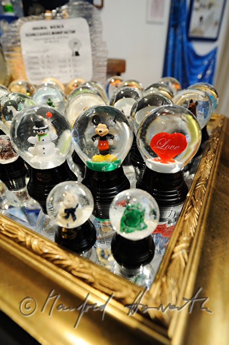 variety of snow globes at the snow globe museum