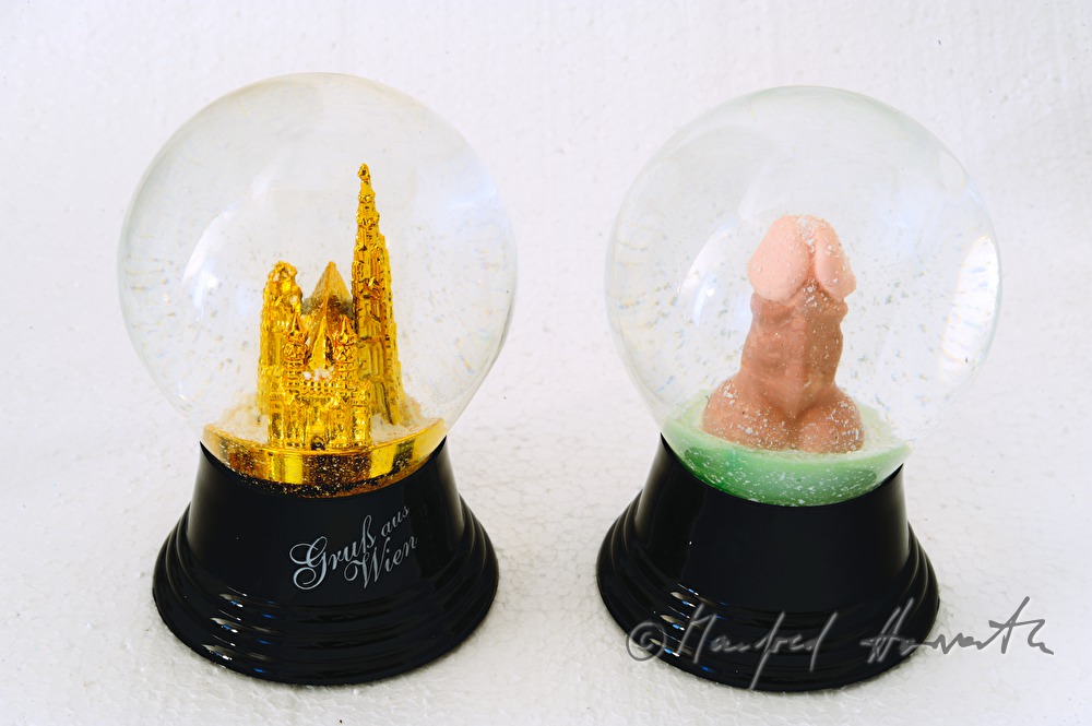 Saint Stephen's Cathedral and penis in snow globes
