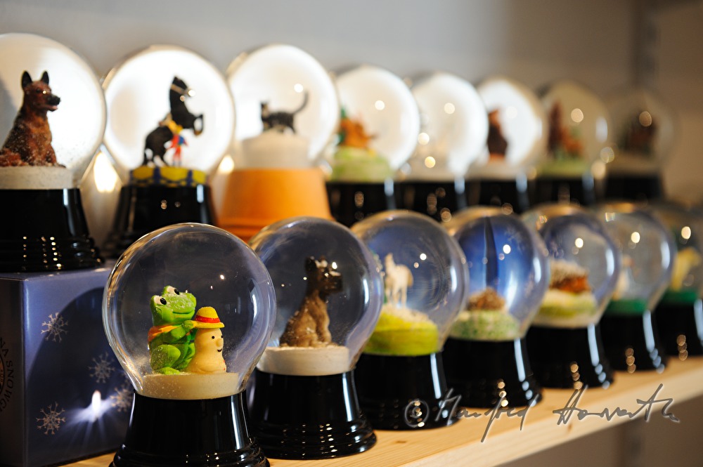 variety of snow globes at the snow globe museum