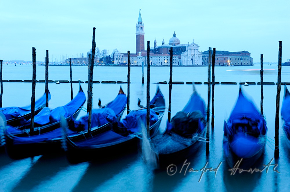 anchoring gondolas and San Giorgio Island