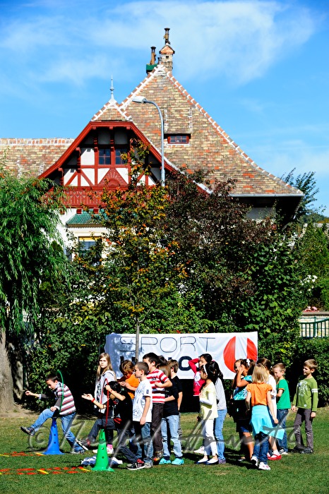 pupils training in the school yard