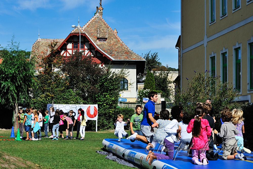 pupils training in the school yard