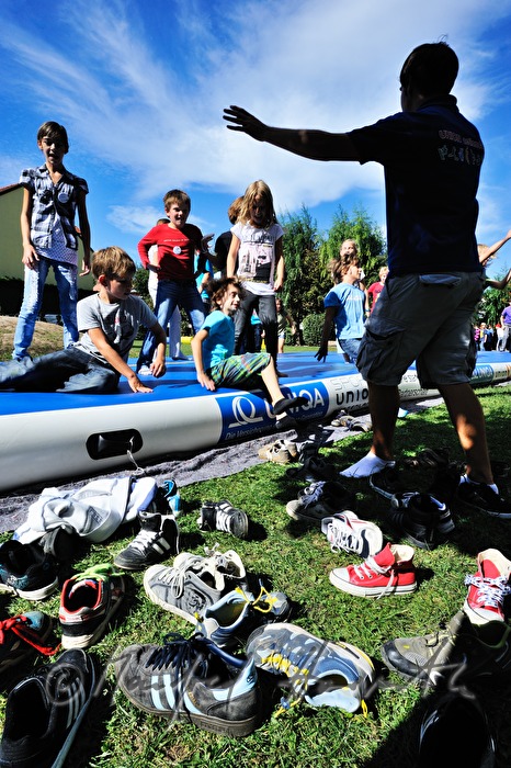 pupils training in the school yard